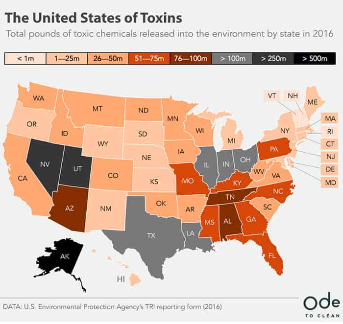 US States Toxin Level Chart US States Toxin Level Chart
