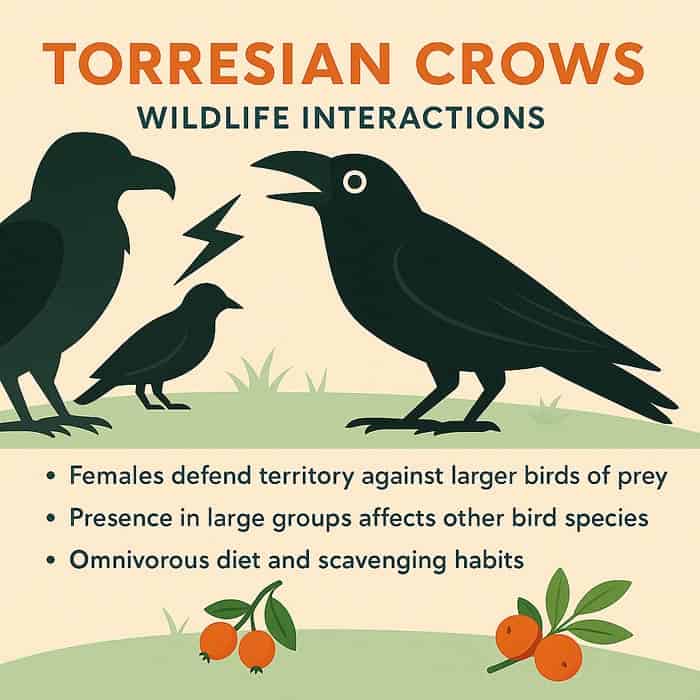Torresian Crow Interactions with Other Wildlife