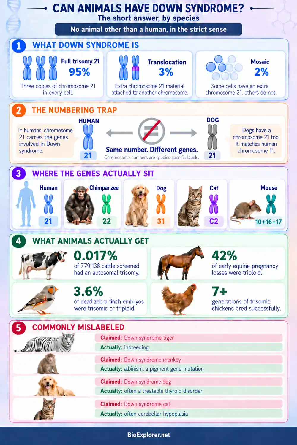 Can animals have Down syndrome? Infographic summary