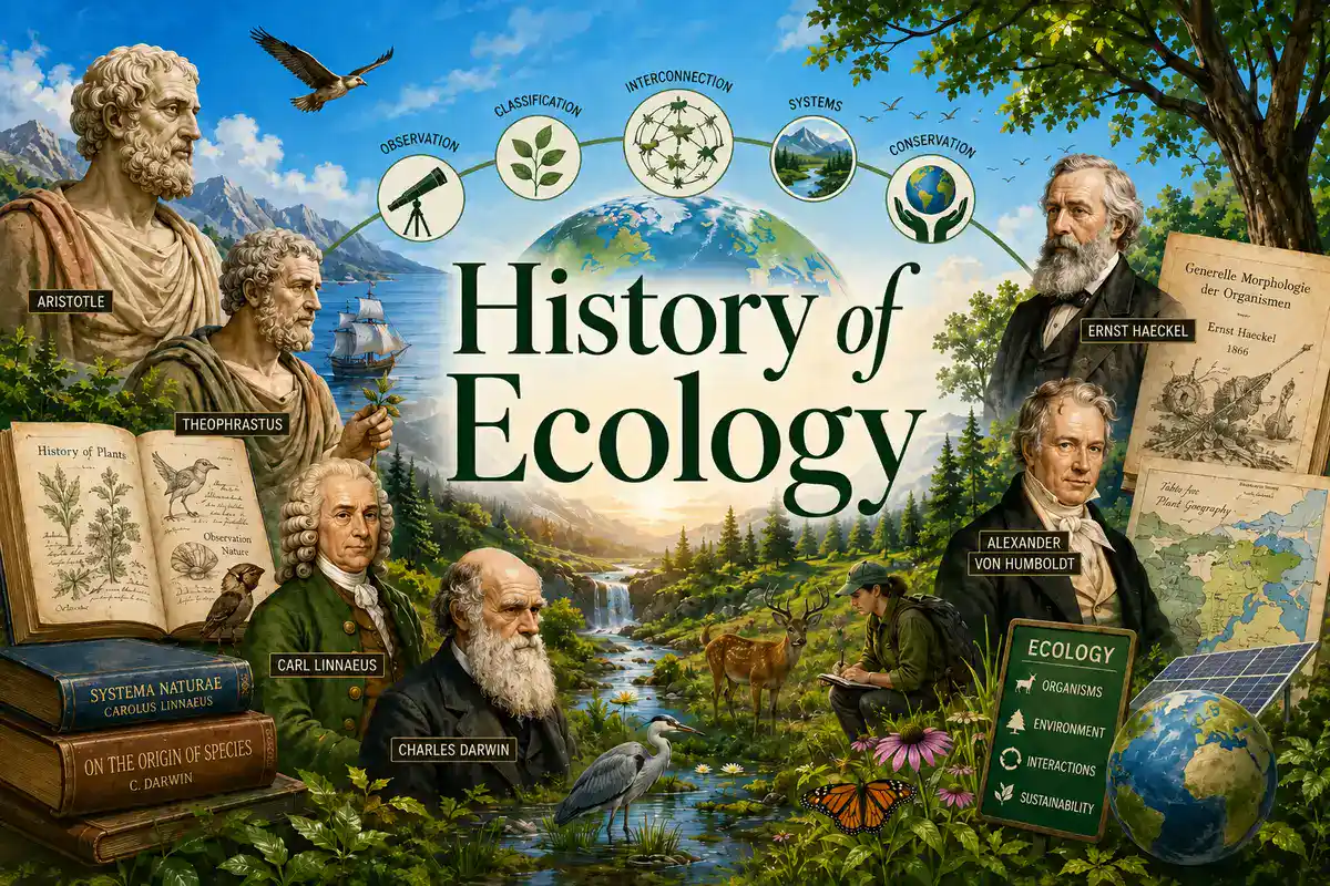 Illustrated History of Ecology hero image featuring the title