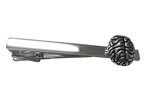 Silver Toned Anatomy Brain Tie Clip