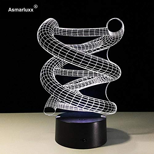Luxury & Trendy 3D DNA Home Decoration Bulb Lamp LED Night 7 Color Change Table Illusion Bedroom Kid Boys Cafe Bar Deco Toy Gifts Drop Shipping