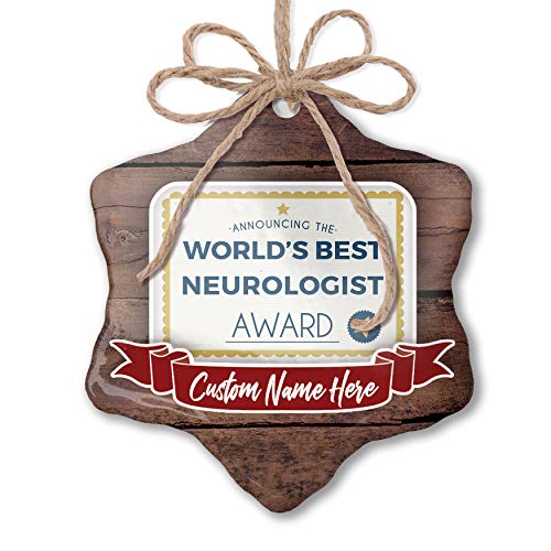NEONBLOND Custom Family Ornament Worlds Best Neurologist Certificate Award Personalized Name
