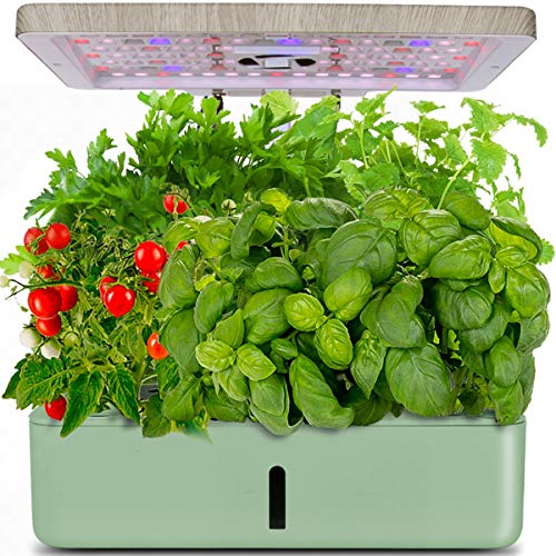 Indoor Hydroponic Garden, Hydroponics Growing System, Indoor Herb Garden Starter Kit with LED Grow Light, Inside Garden Growing System,Automatic Timer Plant Germination Kits (12 Pods)