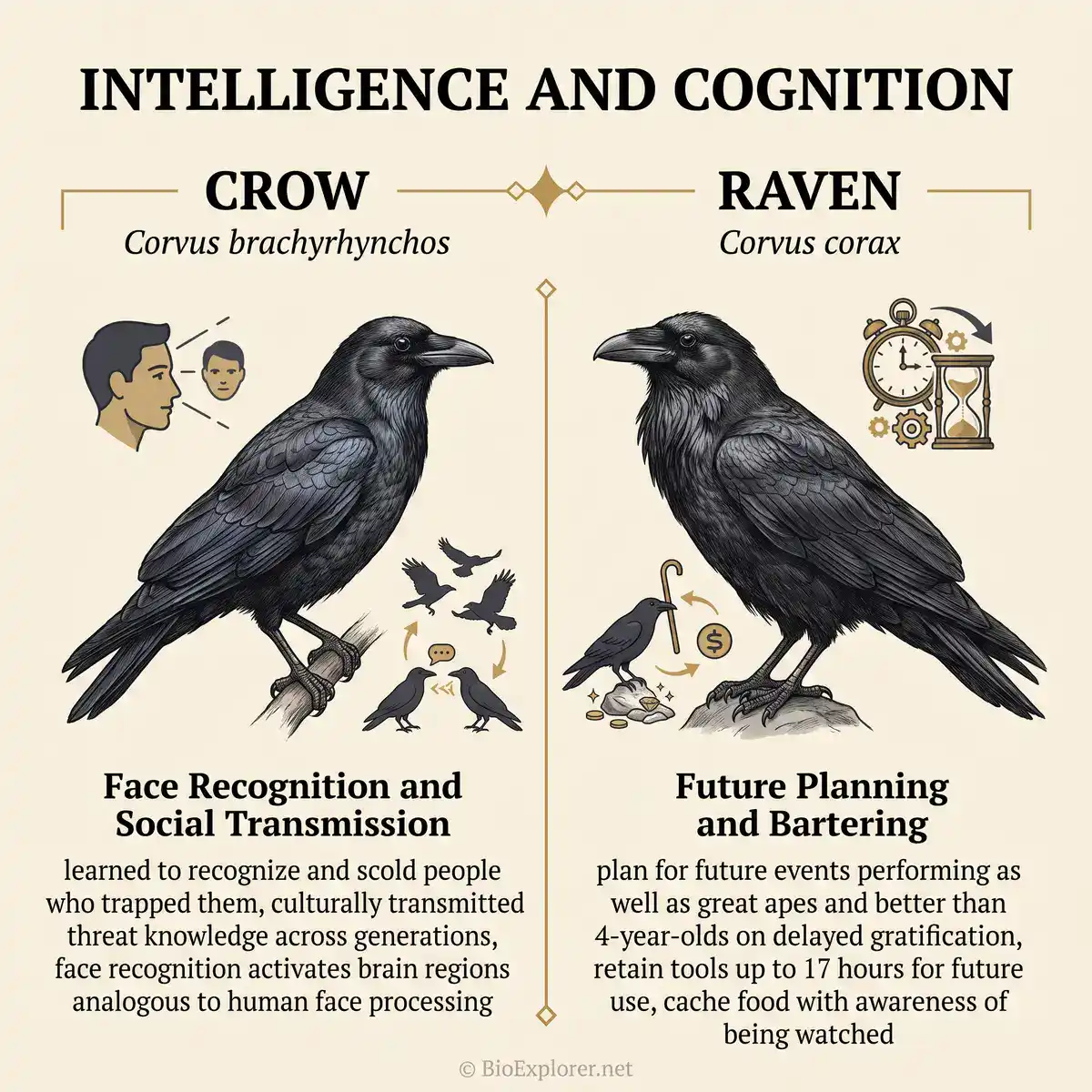 Raven vs Crow Intelligence Differences